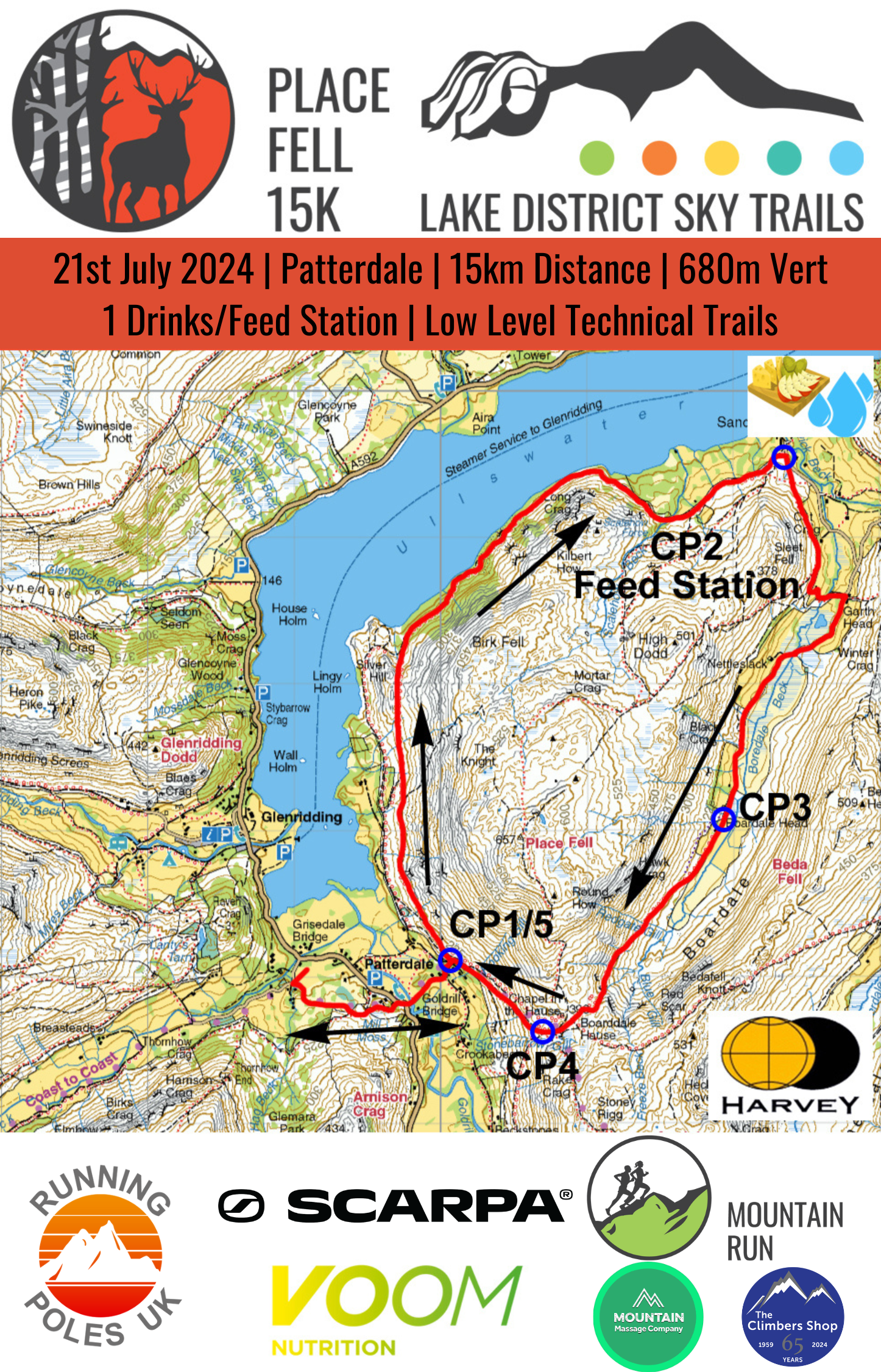 Place Fell 15k Course Map